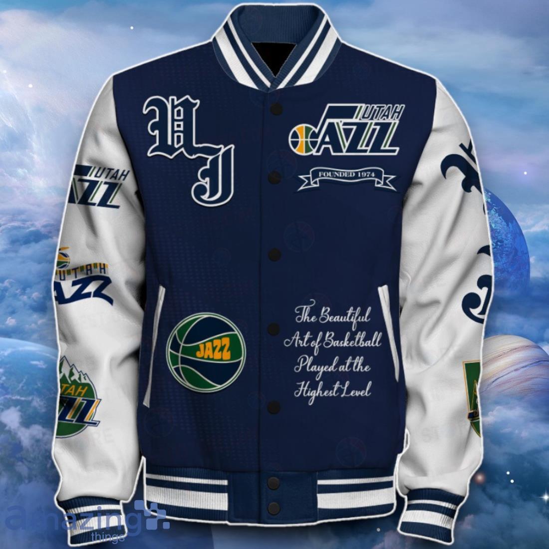 Utah Jazz Baseball Jacket Exclusive Choice For Fans image Utah Jazz Baseball Jacket Exclusive Choice For Fans Product Photo 2