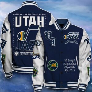 Utah Jazz Baseball Jacket Exclusive Choice For Fans Product Photo 1