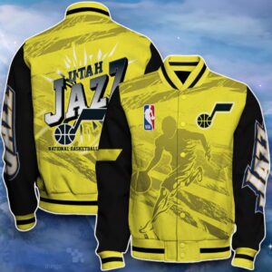 Utah Jazz Baseball Jacket Eye-Catching Design For Fans Product Photo 1