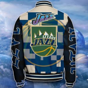 Utah Jazz Baseball Jacket Impressive Choice For Fans Product Photo 3