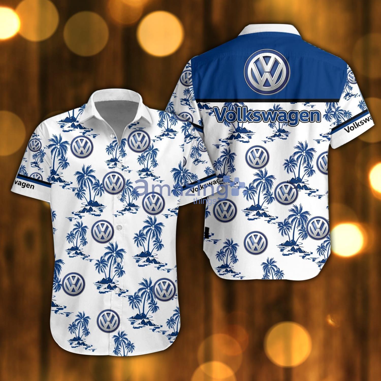 Volkswagen Beach Shirt Logo Printed White Hawaiian Shirt For Men And Women Product Photo 1