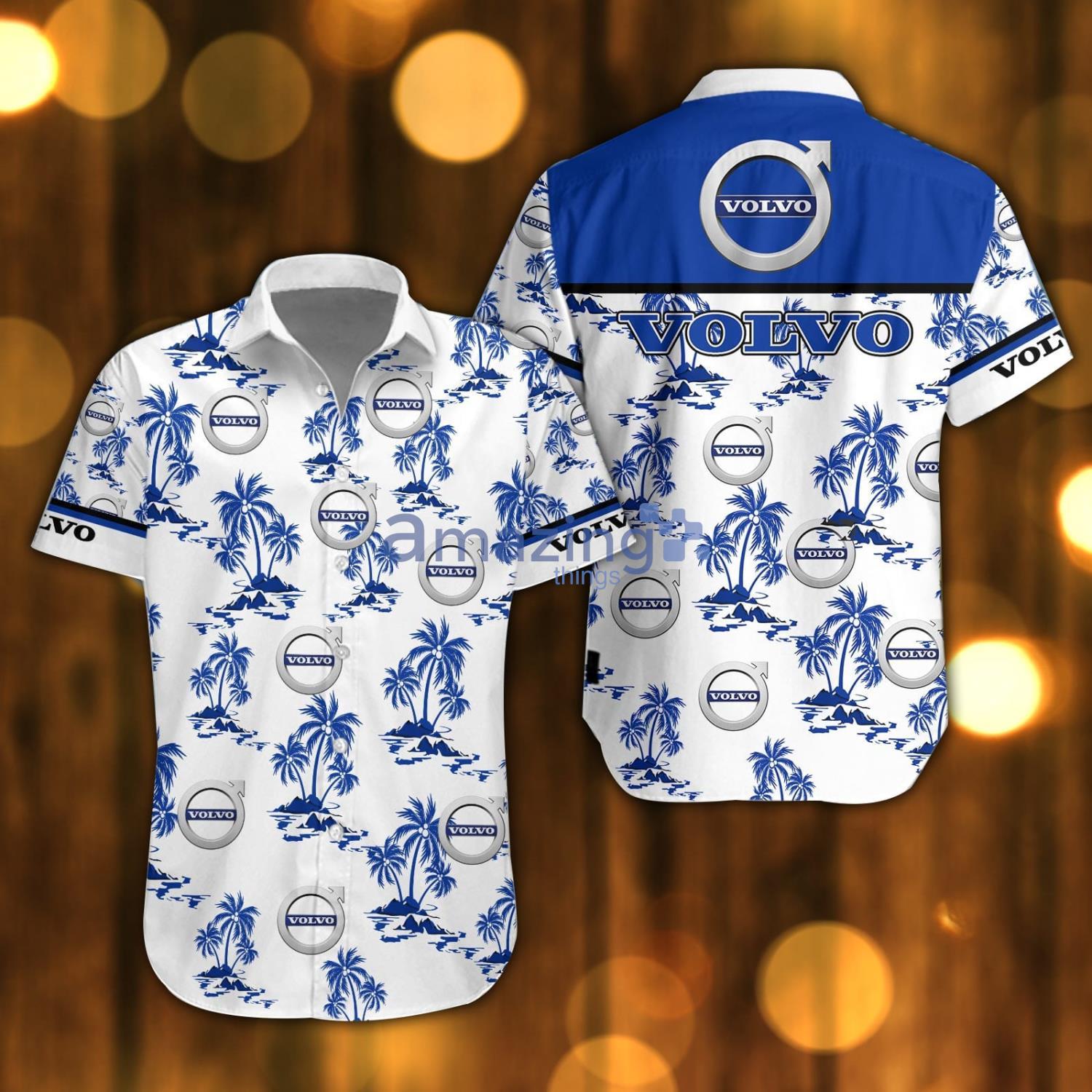 Volvo Beach Shirt Logo Printed White Hawaiian Shirt For Men And Women Product Photo 1