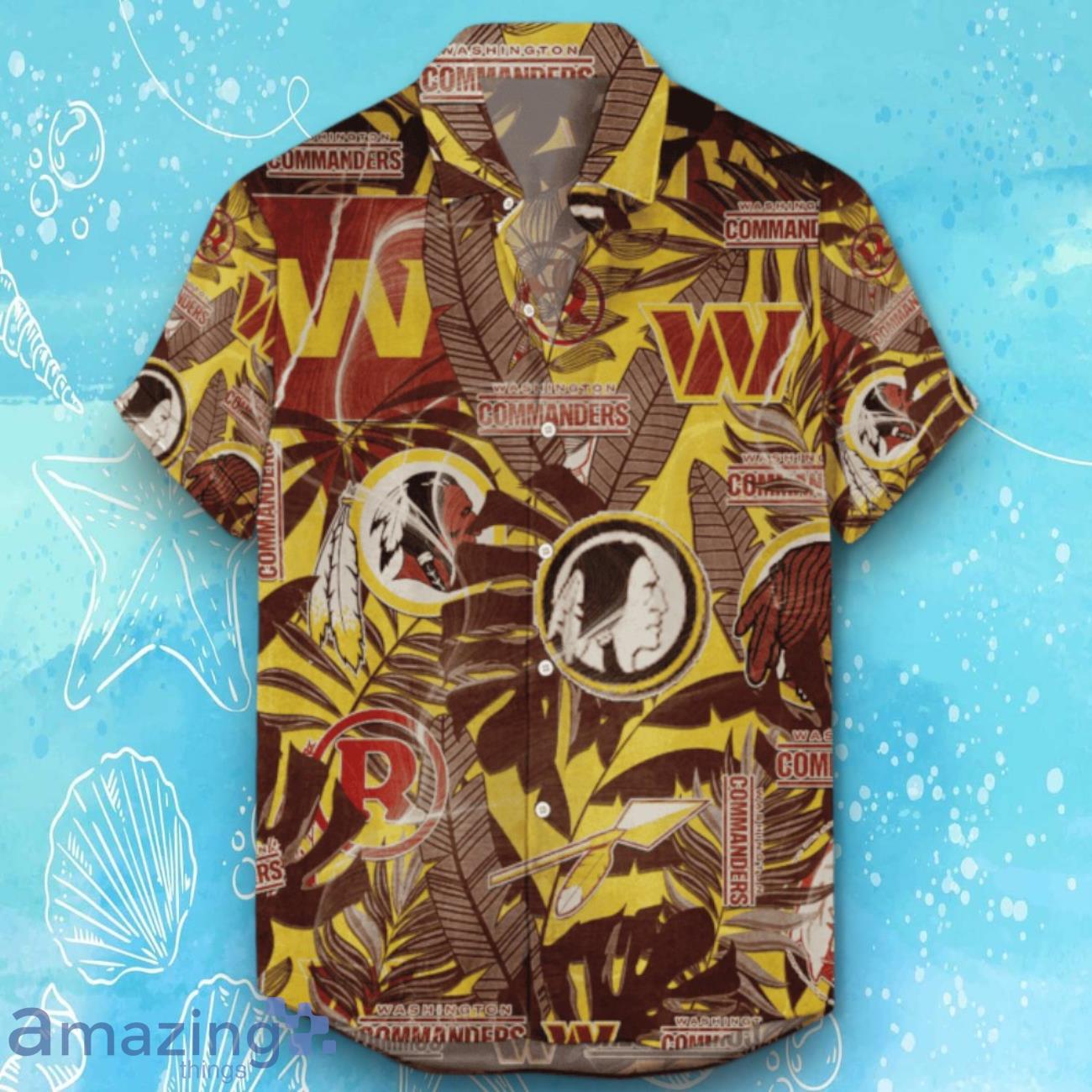 Washington Commanders Hawaiian Shirt Retro Logo Revolutions 2024 For Fans image Washington Commanders Hawaiian Shirt Retro Logo Revolutions 2024 For Fans Product Photo 1