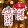 Yamaha Beach Shirt Logo Printed White Hawaiian Shirt For Men And Women