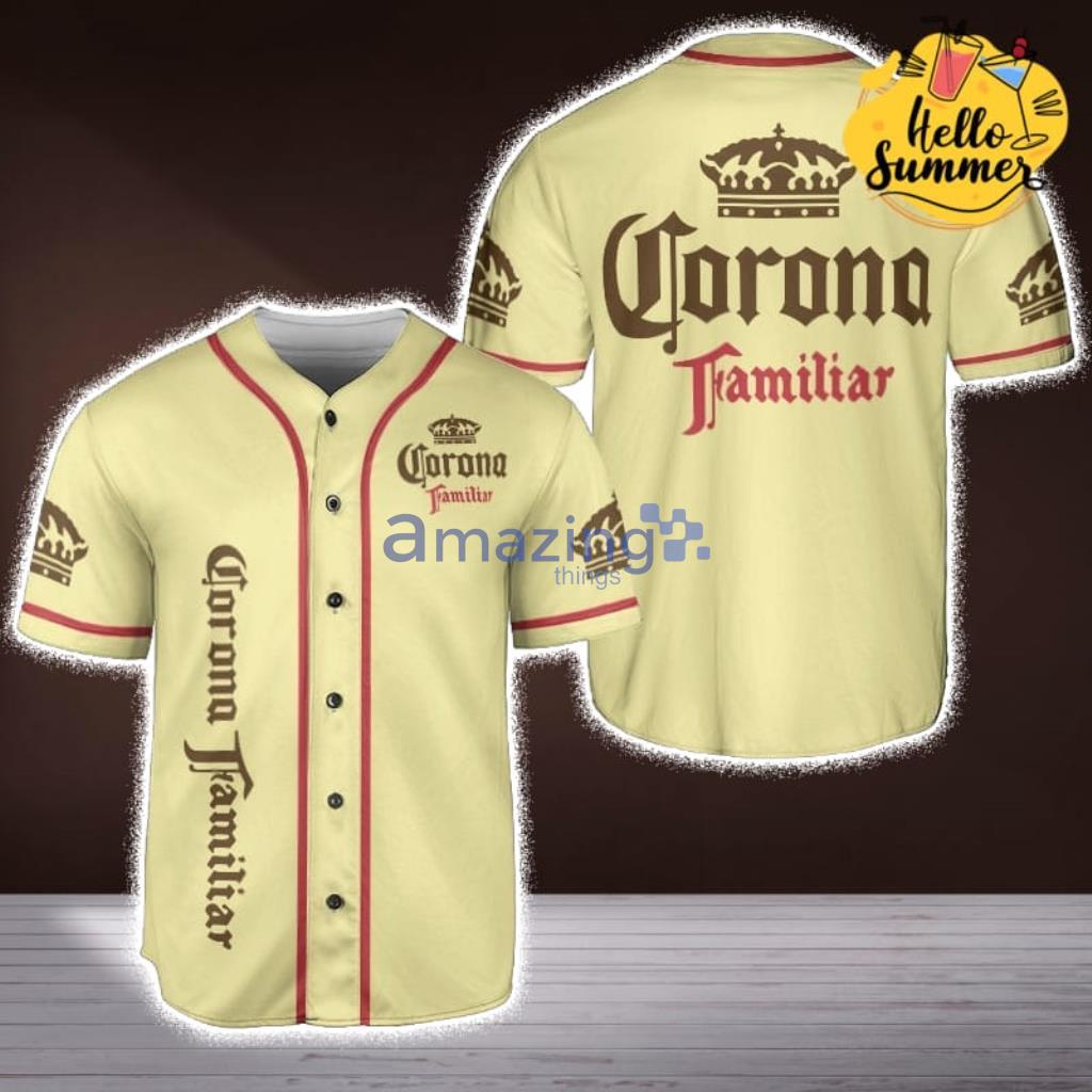 Yellow Corona Familiar Familiar Beer Icon Design Baseball Jersey Baseball Jersey Shirt image Yellow Corona Familiar Familiar Beer Icon Design Baseball Jersey Baseball Jersey Shirt Product Photo 1