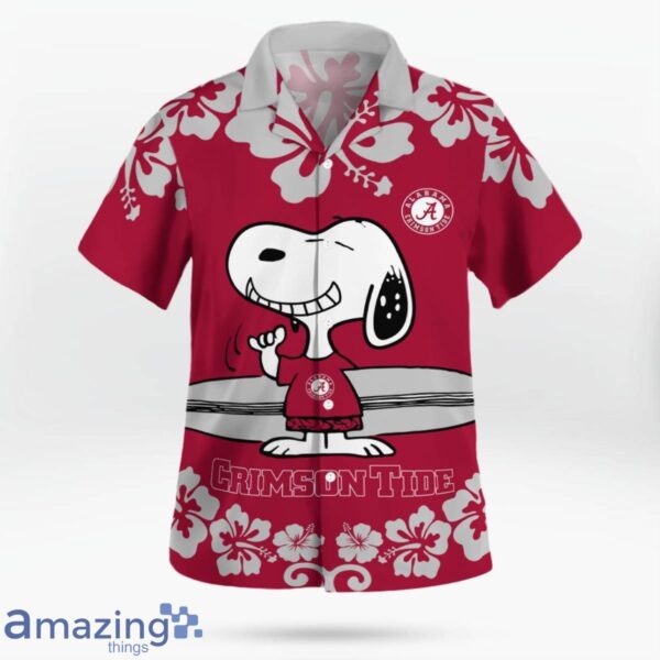 Alabama Crimson Tide Flower Cute Snoopy Smile Hawaiian Shirt Summer Gift Product Photo 3