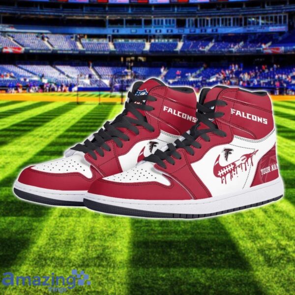 Atlanta Falcons Air Jordan 1 Shoes Sport Hightop Sneakers For Men And Women Custom Name Product Photo 2