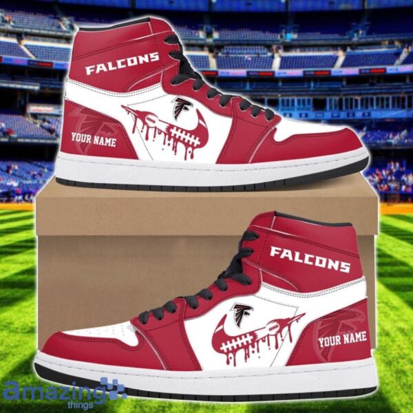 Atlanta Falcons Air Jordan 1 Shoes Sport Hightop Sneakers For Men And Women Custom Name Product Photo 1