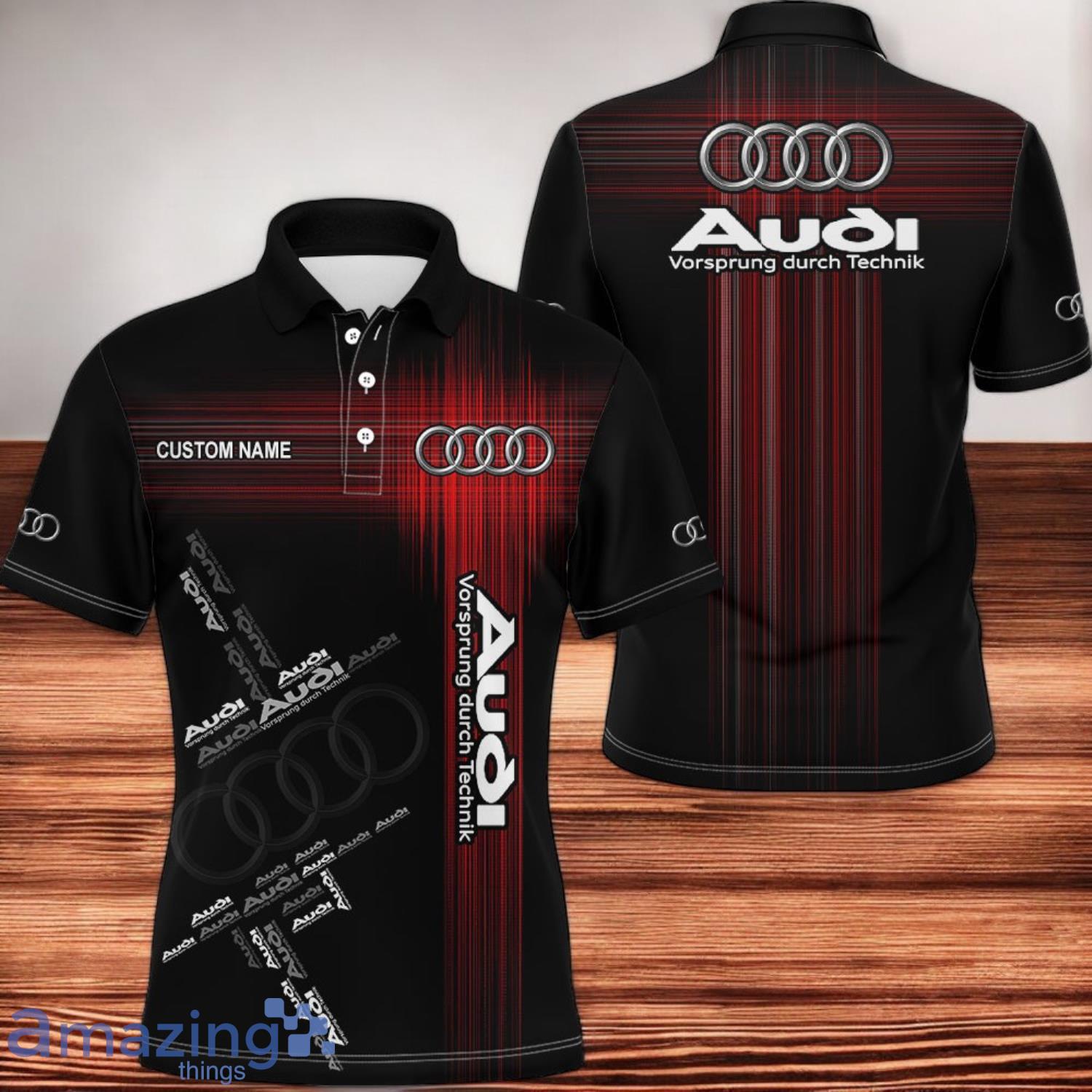 Audi Skull Polo Shirt Men Women Gift Golf Polo Shirt Custom Name image Audi Skull Polo Shirt Men Women Gift Golf Polo Shirt Custom Name Product Photo 1