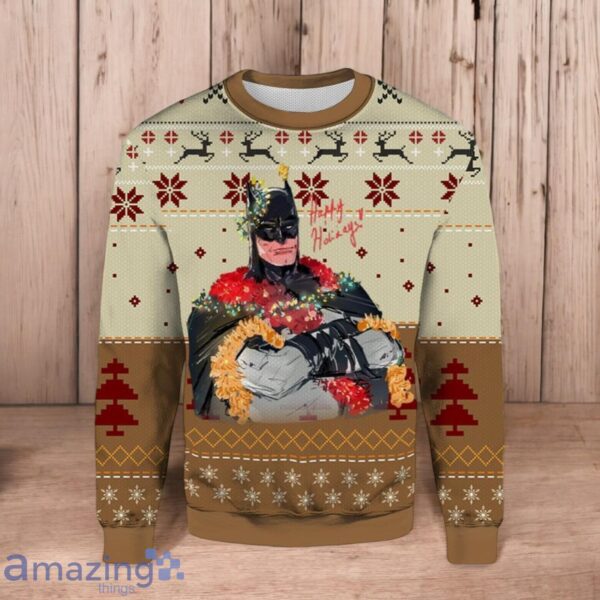 Batman And Melodrama 3D Ugly Christmas Sweater Christmas Gift Hoilday Product Photo 1