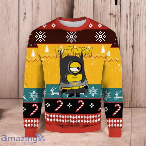 Batmin Batman 3D Ugly Christmas Sweater Christmas Gift Hoilday Product Photo 1