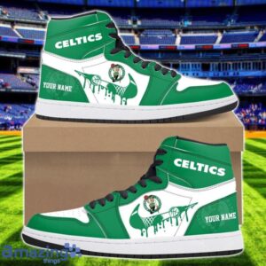 Boston Celtics Air Jordan 1 Shoes Sport Hightop Sneakers For Men And Women Custom Name Product Photo 1