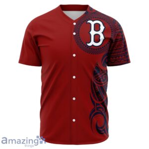 Boston Red Sox Baseball Jersey - Polynesian Design Product Photo 2