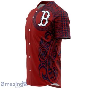 Boston Red Sox Baseball Jersey - Polynesian Design Product Photo 4