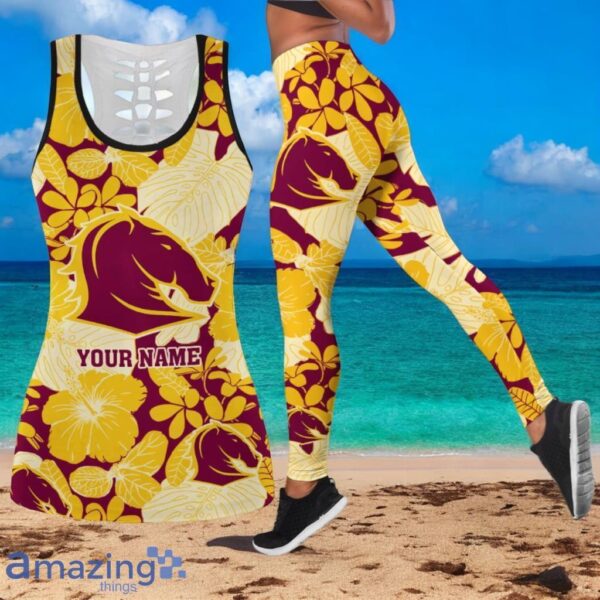 Brisbane Broncos Nrl Personalized Hollow Tank Top And Leggings For Fan Product Photo 1