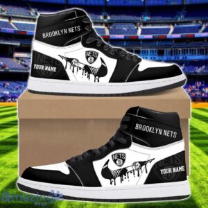 Brooklyn Nets Air Jordan 1 Shoes Sport Hightop Sneakers For Men And Women Custom Name Product Photo 1
