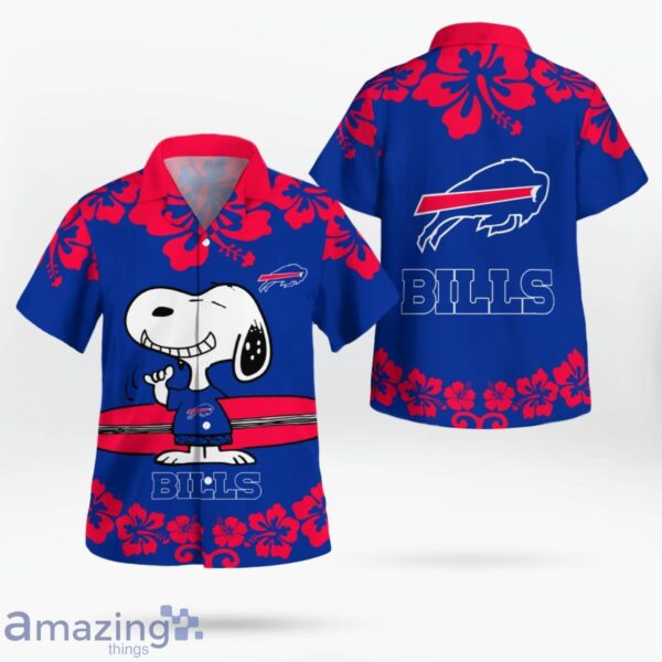 Buffalo Bills Flower Cute Snoopy Smile Hawaiian Shirt Summer Gift Product Photo 1