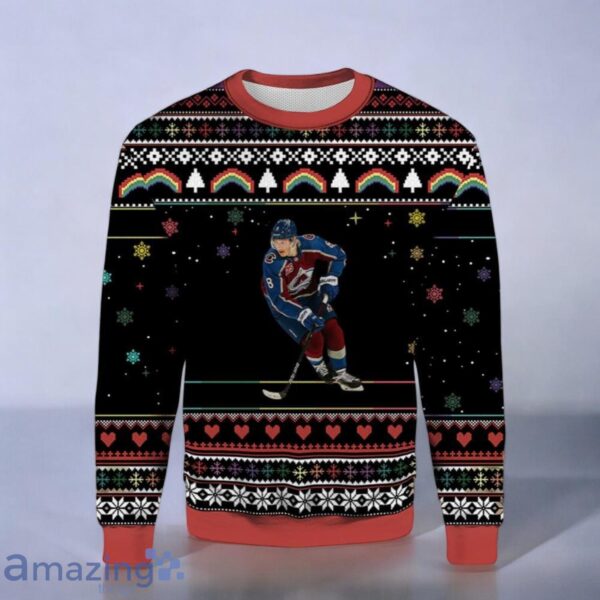 Cale Makar Colorade Avalanche 3D Ugly Christmas Sweater Christmas Gift Ideas Product Photo 1