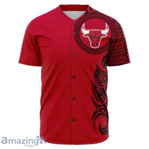 Chicago Bulls Jordan Baseball Jersey Polynesian Design image Chicago Bulls Jordan Baseball Jersey Polynesian Design Product Photo 2