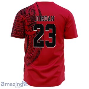 Chicago Bulls Jordan Baseball Jersey Polynesian Design image Chicago Bulls Jordan Baseball Jersey Polynesian Design Product Photo 3