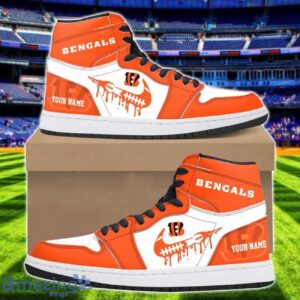 Cincinnati Bengals Air Jordan 1 Shoes Sport Hightop Sneakers For Men And Women Custom Name Product Photo 1