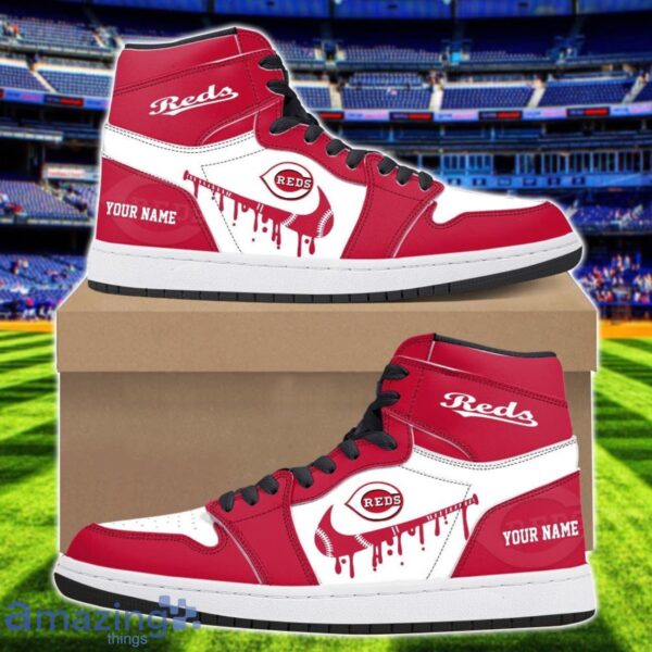 Cincinnati Reds Air Jordan 1 Shoes Sport Hightop Sneakers For Men And Women Custom Name Product Photo 1