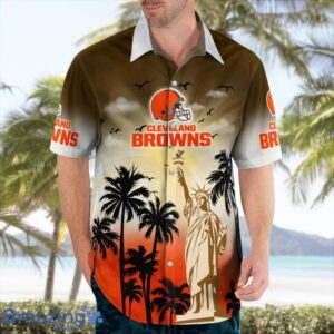 Cleveland Browns Statue Of Liberty Pround Hawaiian Shirt For Summer image Cleveland Browns Statue Of Liberty Pround Hawaiian Shirt For Summer Product Photo 3