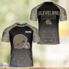 Cleveland Browns Warrior Camo T-Shirt 3D All Printed