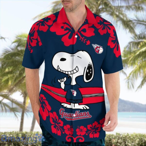 Cleveland Guardians Flower Cute Snoopy Smile Hawaiian Shirt Summer Gift Product Photo 2