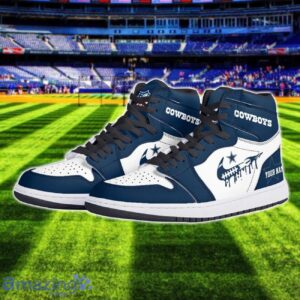 Dallas Cowboys Air Jordan 1 Shoes Sport Hightop Sneakers For Men And Women Custom Name Product Photo 2