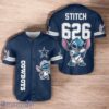 Dallas Cowboys Custom Number & Name Stitch Design Baseball Jersey