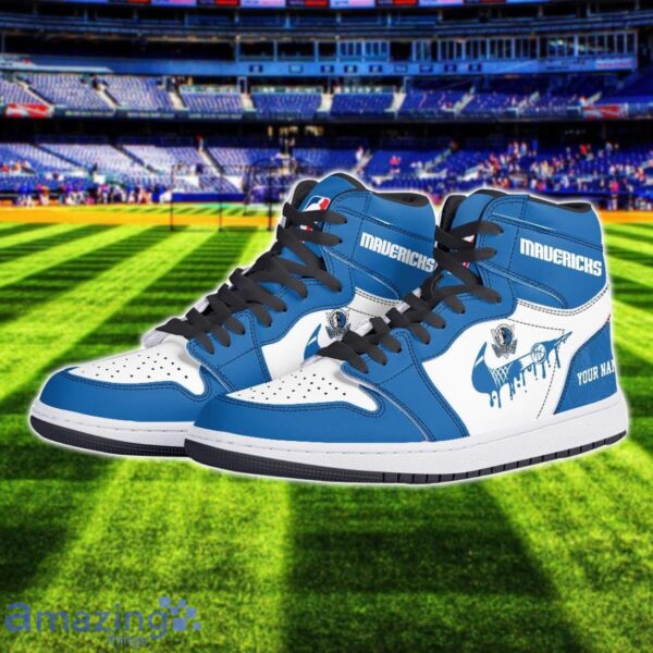 Dallas Mavericks Air Jordan 1 Shoes Sport Hightop Sneakers For Men And Women Custom Name Product Photo 2