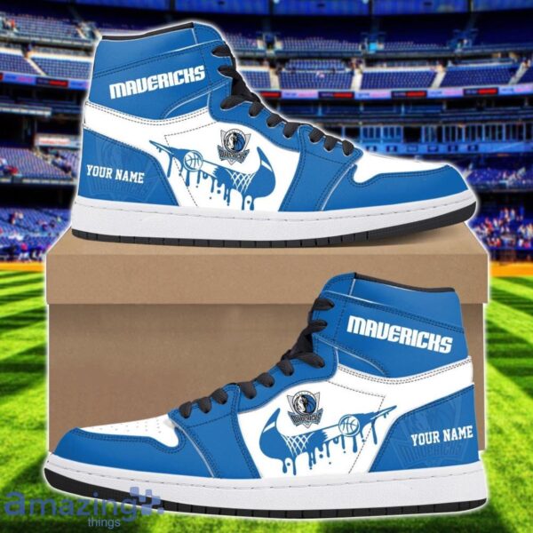 Dallas Mavericks Air Jordan 1 Shoes Sport Hightop Sneakers For Men And Women Custom Name Product Photo 1