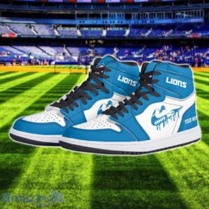 Detroit Lions Air Jordan 1 Shoes Sport Hightop Sneakers For Men And Women Custom Name Product Photo 2