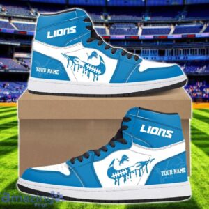 Detroit Lions Air Jordan 1 Shoes Sport Hightop Sneakers For Men And Women Custom Name Product Photo 1