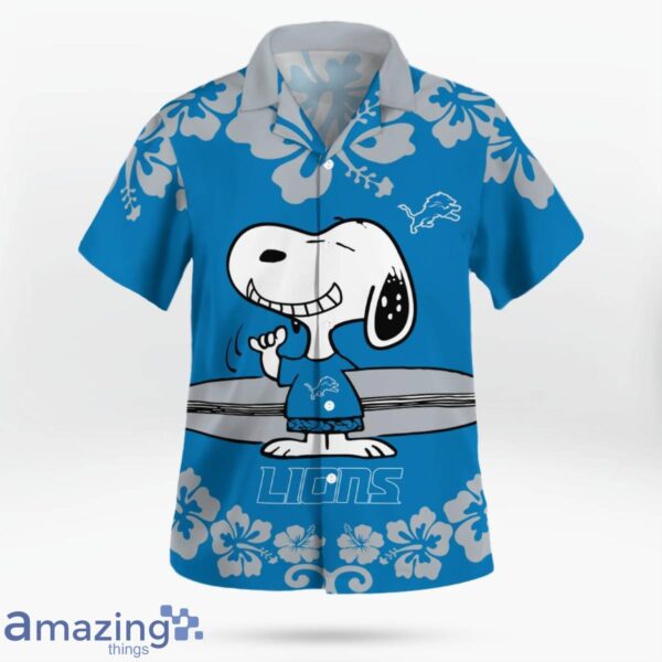 Detroit Lions Flower Cute Snoopy Smile Hawaiian Shirt Summer Gift Product Photo 3