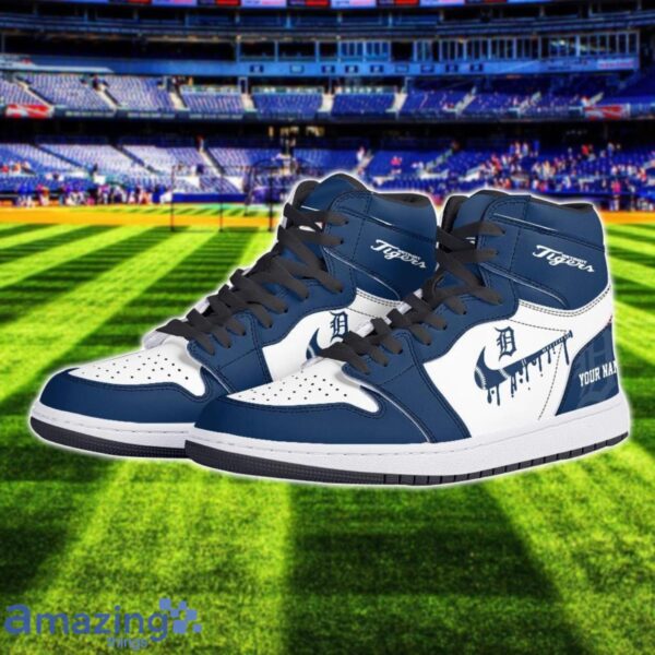 Detroit Tigers Air Jordan 1 Shoes Sport Hightop Sneakers For Men And Women Custom Name Product Photo 2