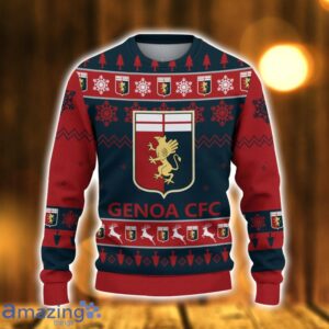 Genoa CFC Ugly Christmas Sweater Snowflake Pattern Pattern 3D Sweater Holiday Gift Ideas For Men And Women Product Photo 2