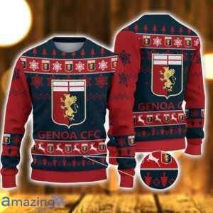 Genoa CFC Ugly Christmas Sweater Snowflake Pattern Pattern 3D Sweater Holiday Gift Ideas For Men And Women Product Photo 1