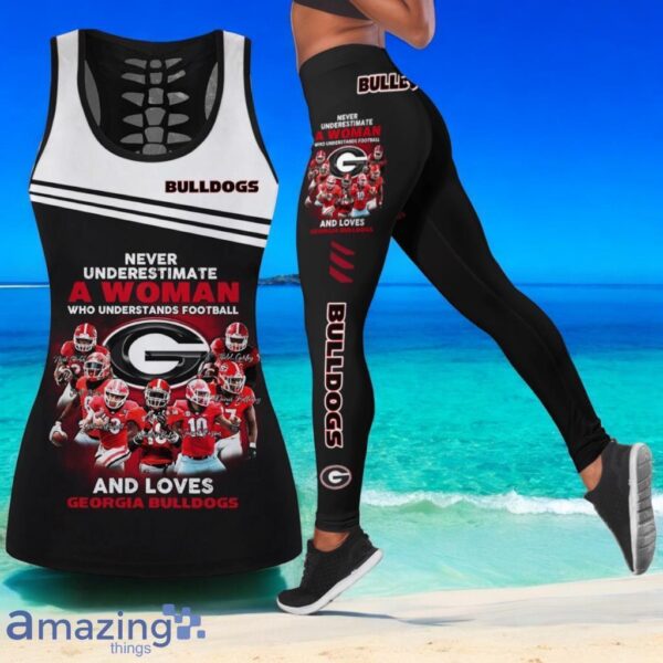 Georgia Bulldogs Hollow Tank Top &amp Leggings &amp Bra Sports Product Photo 1