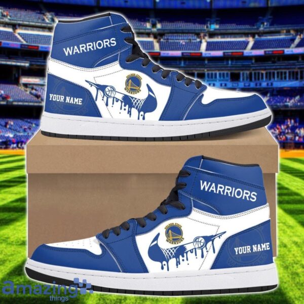 Golden State Warriors Air Jordan 1 Shoes Sport Hightop Sneakers For Men And Women Custom Name Product Photo 1