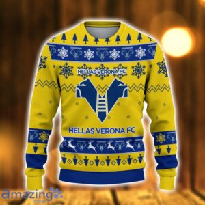 Hellas Verona FC Ugly Christmas Sweater Snowflake Pattern Pattern 3D Sweater Holiday Gift Ideas For Men And Women Product Photo 2
