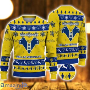 Hellas Verona FC Ugly Christmas Sweater Snowflake Pattern Pattern 3D Sweater Holiday Gift Ideas For Men And Women Product Photo 1