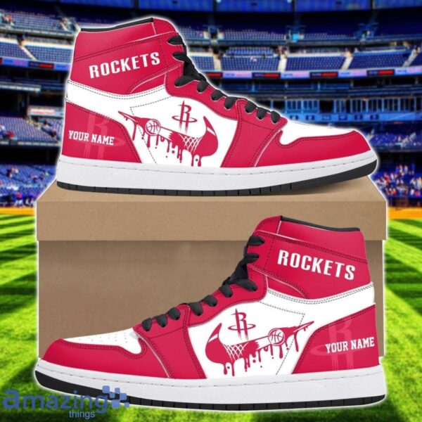 Houston Rockets Air Jordan 1 Shoes Sport Hightop Sneakers For Men And Women Custom Name Product Photo 1