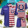 Indianapolis Colts NFL Sport American Flag Personalized Set Of Hawaiian Shirt And Shorts For Fans