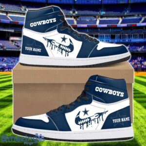 Dallas Cowboys Air Jordan 1 Shoes Sport Hightop Sneakers For Men And Women Custom Name Product Photo 1