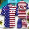 Kansas City Chiefs NFL Sport American Flag Personalized Set Of Hawaiian Shirt And Shorts For Fans