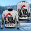 Las Vegas Raiders Symbol Wearing Santa Claus Hat Cute Pattern Ho Ho Ho 3D Ugly Christmas Sweater Christmas Gift For Sport Fans FVJ2