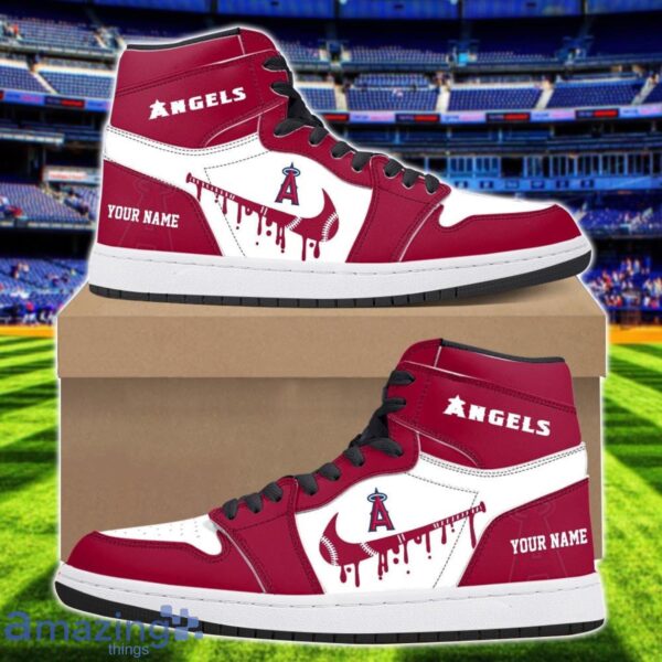 Los Angeles Angels Air Jordan 1 Shoes Sport Hightop Sneakers For Men And Women Custom Name Product Photo 1