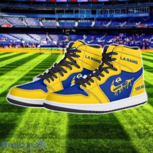 Los Angeles Rams Air Jordan 1 Shoes Sport Hightop Sneakers For Men And Women Custom Name Product Photo 2